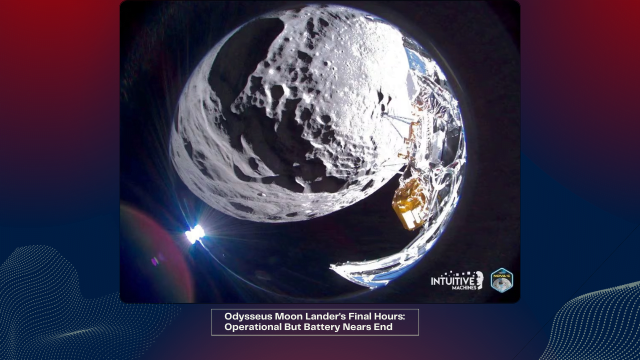 Odysseus Moon Lander's Final Hours: Operational But Battery Nears End 1 Odysseus Moon Lander's Final Hours Operational But Battery Nears End