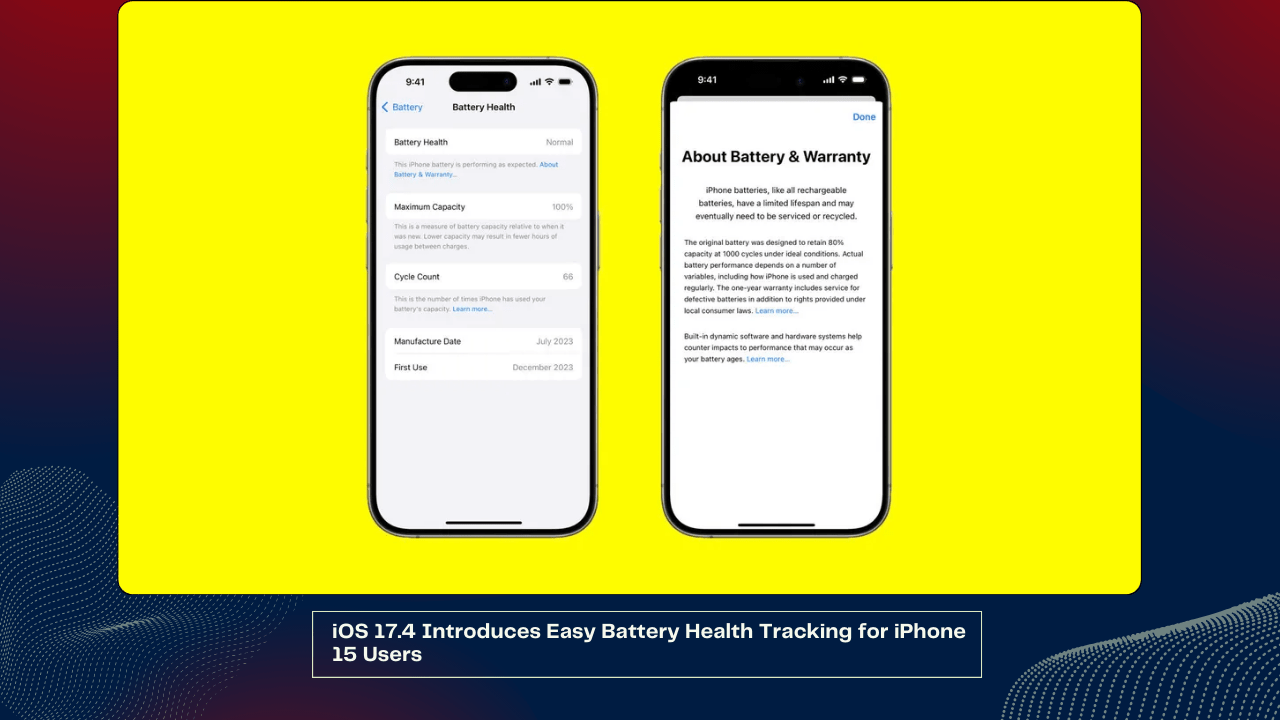 iOS 17.4 Introduces Easy Battery Health Tracking for iPhone 15 Users 1 iOS 17.4 Introduces Easy Battery Health Tracking for iPhone 15 Users
